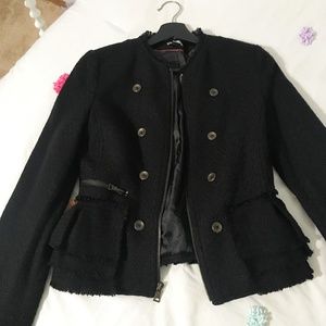 NWOT Black Military Peplum Zipper blazer/jacket